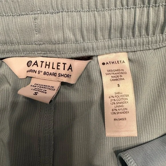 Athleta Marin 5” Blue Board Shorts Lightweight Performance - Picture 3 of 5
